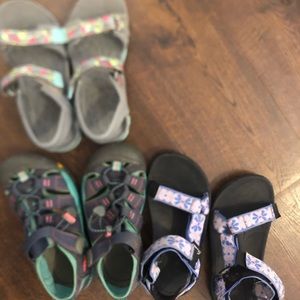 Bundle of Girls Outdoor Sandals - Keen, Merrell & Teva.